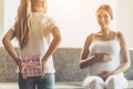 Little Girl Holding Gift Behind Back for Mom. Royalty Free Stock Photo