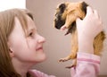 Little girl holding guinea pig Royalty Free Stock Photo