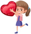 Little girl holding an inflatable heart Royalty Free Stock Photo