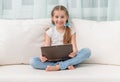 Little girl holding notebook Royalty Free Stock Photo