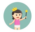 Little girl holding a star stick Royalty Free Stock Photo