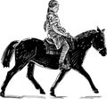 Little girl horse riding Royalty Free Stock Photo