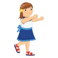 Little Girl Huge Vector Illustration