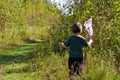 Girl hunting butterflies