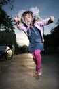 Little girl jumping Royalty Free Stock Photo