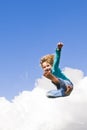 Little girl jumping Royalty Free Stock Photo