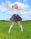 Little girl jumping Royalty Free Stock Photo