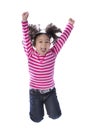 Little Girl Jumping with Joy Royalty Free Stock Photo