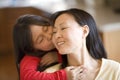 Little girl kissing mother Royalty Free Stock Photo