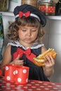 Little girl in the kitchen Royalty Free Stock Photo