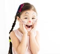 little girl with kitty painted face Royalty Free Stock Photo