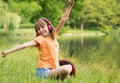 Little girl at lakeside Royalty Free Stock Photo