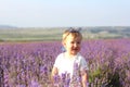 Little girl on a lavender field.