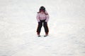 Little girl learning alpine skiing Royalty Free Stock Photo