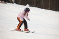 Little girl learning alpine skiing Royalty Free Stock Photo