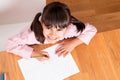 Little girl learning to write Royalty Free Stock Photo