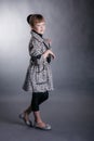 Little girl in leopard print coat
