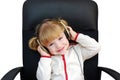 Little girl listen music