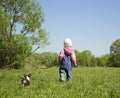 Little girl with little dog