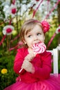Little girl with lollipop Royalty Free Stock Photo