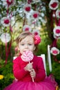 Little girl with lollipop Royalty Free Stock Photo