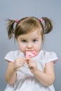 Little girl with lollipop Royalty Free Stock Photo