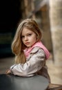 A Little girl with long blond hair