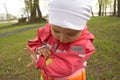 Little Girl Looking at Ladybug Royalty Free Stock Photo