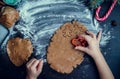 Little girl making Christmas cookies Royalty Free Stock Photo