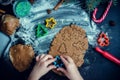 Little girl making Christmas cookies Royalty Free Stock Photo