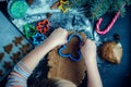 Little girl making Christmas cookies Royalty Free Stock Photo