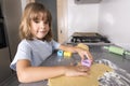 Little girl making cookie dough Royalty Free Stock Photo