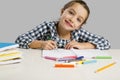 Little girl making drawings Royalty Free Stock Photo