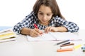 Little girl making drawings Royalty Free Stock Photo