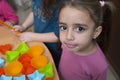 little girl making faces Royalty Free Stock Photo