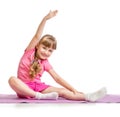 Little girl making sport exercises