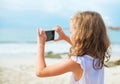 Little girl making video.