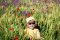 Little girl on the meadow Royalty Free Stock Photo