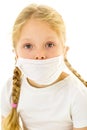 Little girl in a medical mask. Disease concept, covid-19.