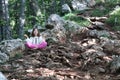 Little girl meditating Royalty Free Stock Photo