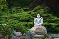 Little girl meditating Royalty Free Stock Photo