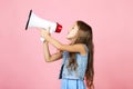 Little girl with megaphone Royalty Free Stock Photo