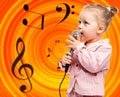 Little girl with microphone Royalty Free Stock Photo