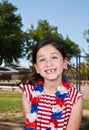 Little girl with missing tooth