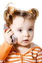 Little girl with mobile phone Royalty Free Stock Photo