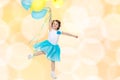 Little girl with multicolored balloons. Royalty Free Stock Photo