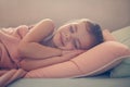 Little girl napping on couch. Royalty Free Stock Photo