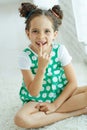 Little girl with no tooth. The child lost a tooth. Royalty Free Stock Photo