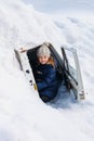 Little girl outdoors on winter Royalty Free Stock Photo