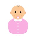 Little Girl with Pacifier Avatar Flat Icon Royalty Free Stock Photo